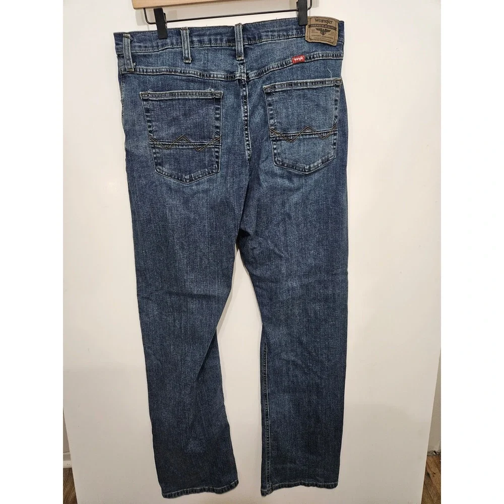Wrangler Relaxed Boot Mens Blue Denim Jeans 36x34 Medium Wash 112344984